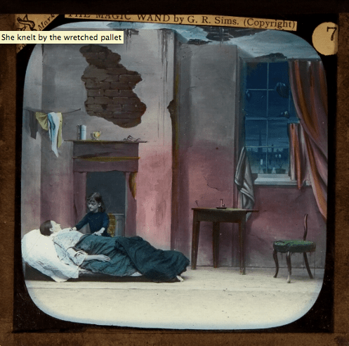 She knelt by the wretched pallet